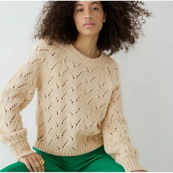J. Crew Sweaters - J. Crew Pointelle Wool Blend Sweater Crewneck Women’s Size Medium